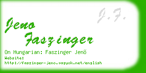 jeno faszinger business card